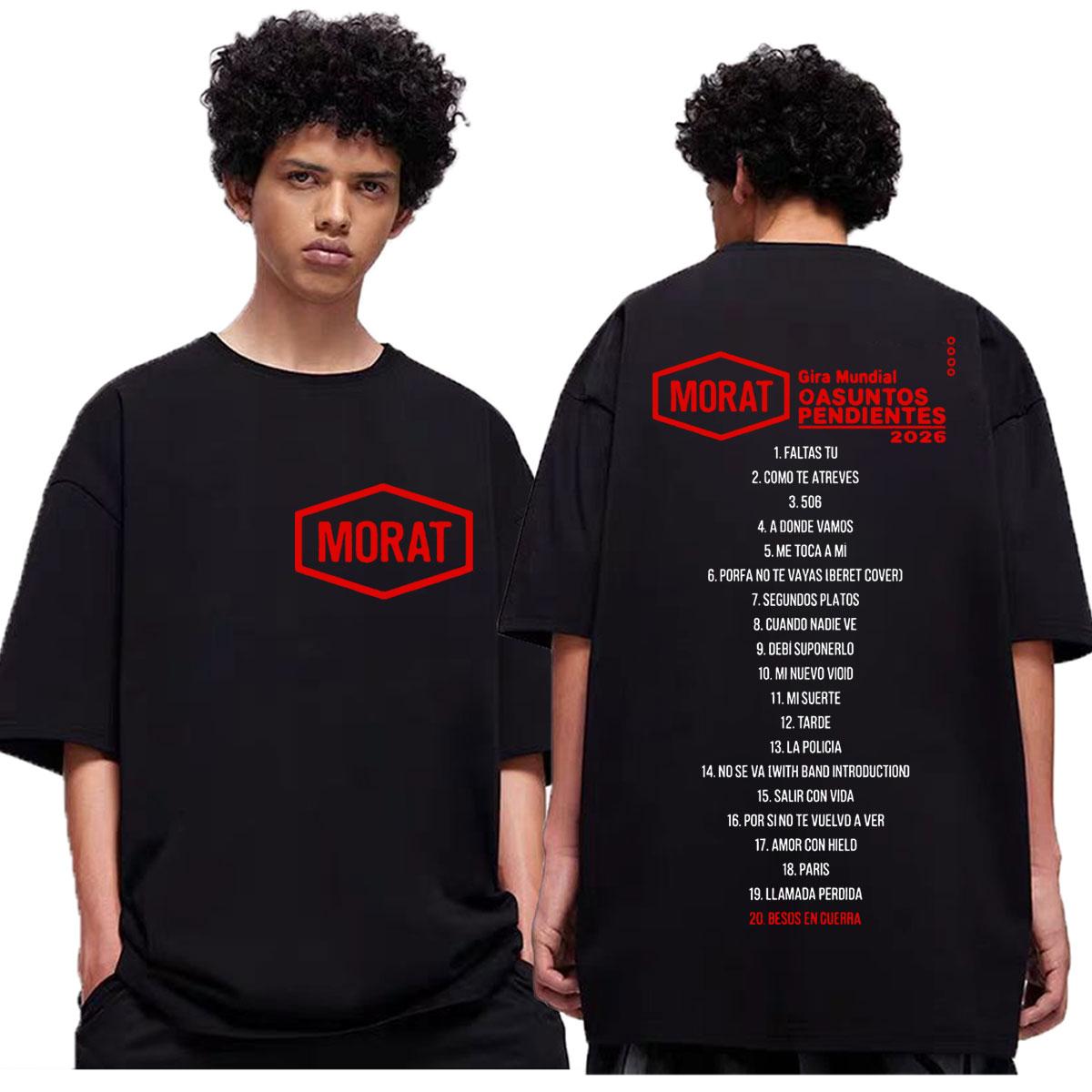 

Colombia Band Morat World Tour 2025 Tshirts Men Women Clothing Fashion Hip Hop Tshirt High Quality Cotton Short Sleeve T Shirt 4XL
