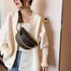 New Women's Hundreds of Waist Bag Girls Chest Bag Wide Shoulder Strap Single Shoulder Crossbody Bag Fashion Chain Decoration PU