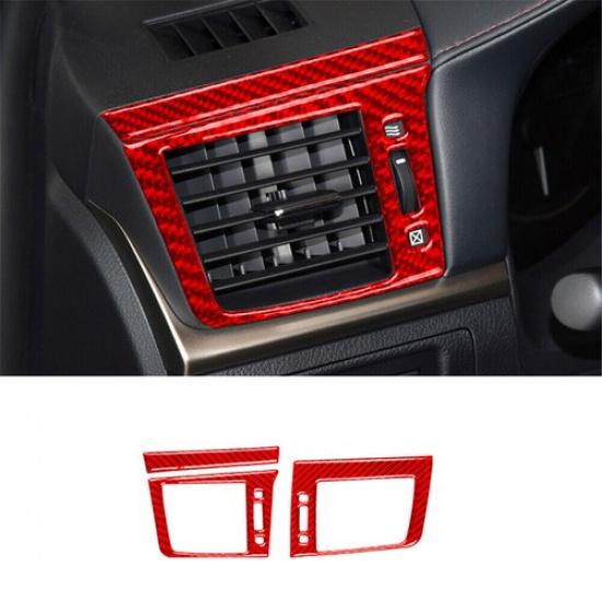 Red Carbon Fiber Side Air Vent Outlet Cover Trim Fit For Lexus CT200h 2011-2017