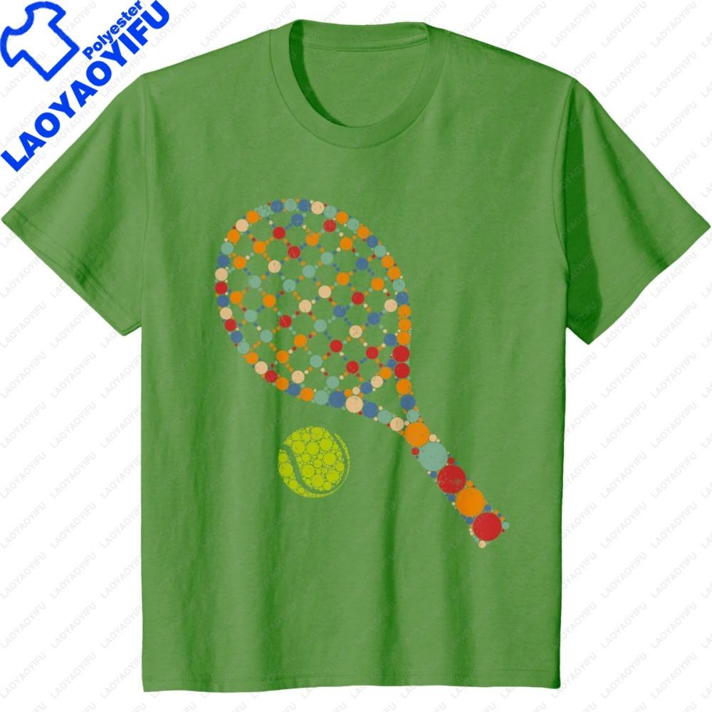 Retro Tennis Player  Ball with Polka Dots Happy Dot Day Boy TShirt Women Summer Tees Outdoor Sports Enthusiasts Clothes