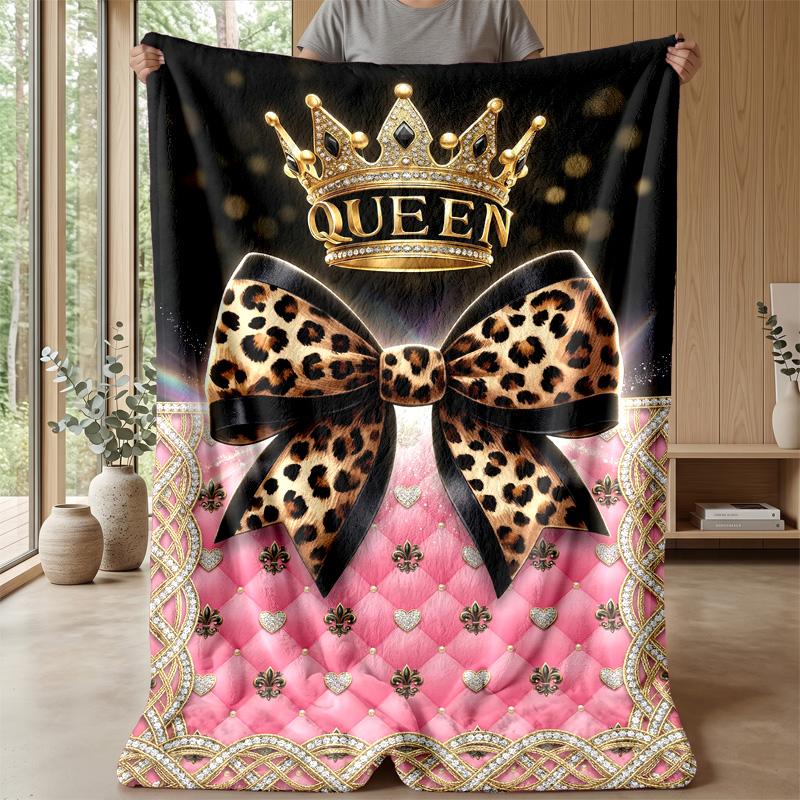 Queenly Glamour 1 Theme blanket Lightweight Warm Flannel Blanket Decorative Throw Blanket for Home Decoration