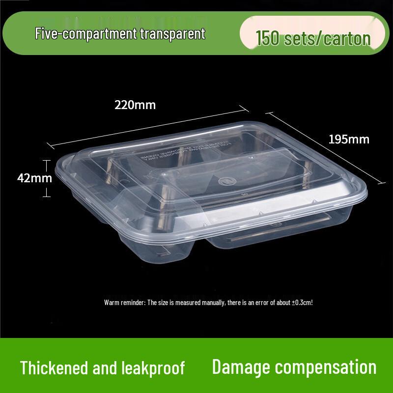 Ronghe Disposable Partitioned Meal Prep Containers with Lids