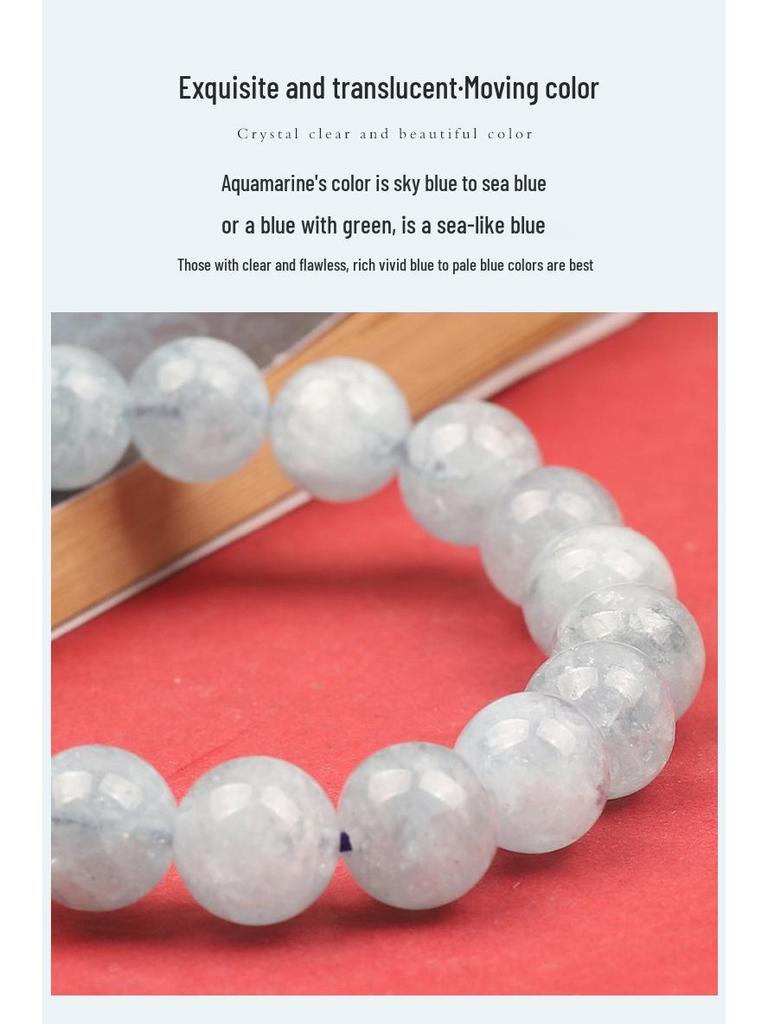 Aquamarine Simple Classic Women's Bracelet - Single Circle Ice Type
