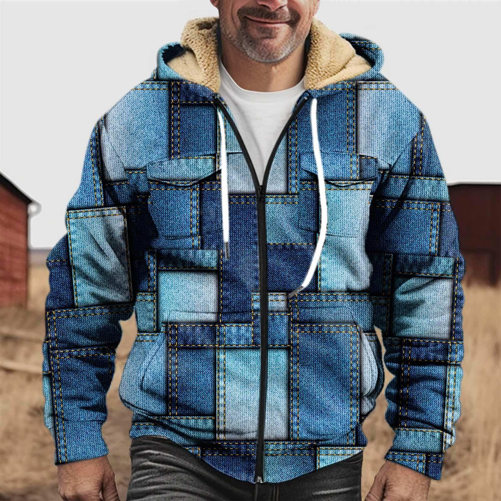 

Мужская утолщенная куртка на пуговицах с двойным карманом и карманной вставкой, хлопковая куртка M темно-синий