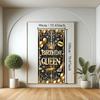Black Gold Birthday Queen Door Cover Banner 71 X 35 Inch Happy Birthday Backdrop Photography Background Decoration for Women Girls Birthday Party