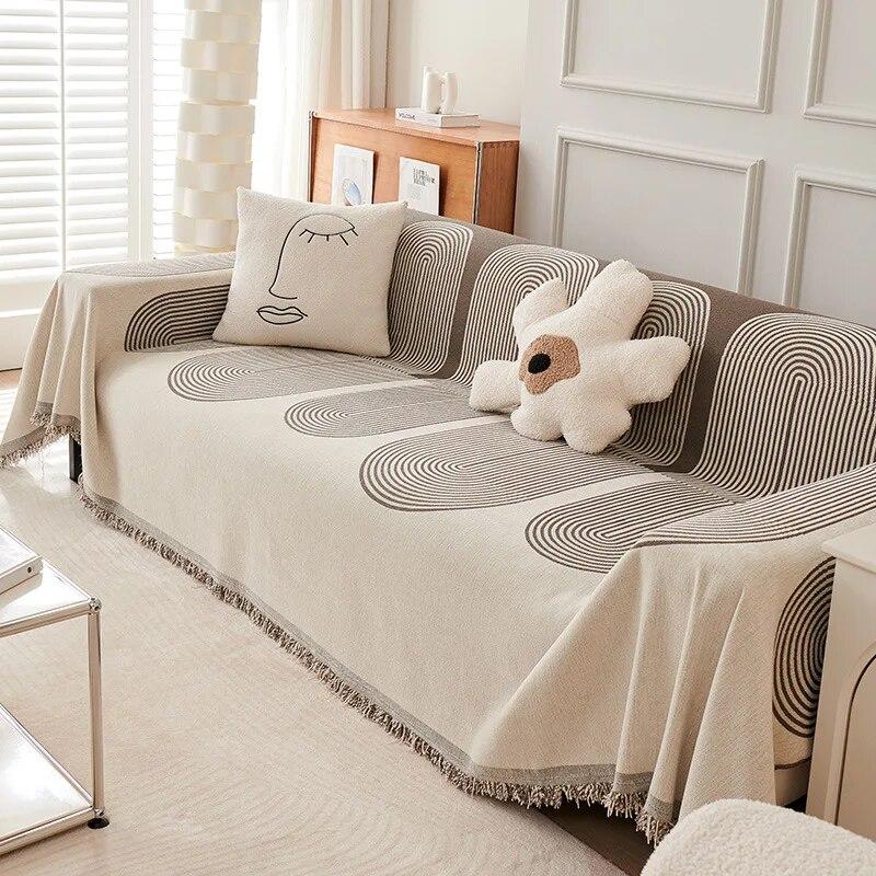 Chenille Sofa Cover Cloth Towel Throw Blankets Outdoor Camping Picnic Large Blanket Leisure Relax Beach Towel Tassels Travel Rug