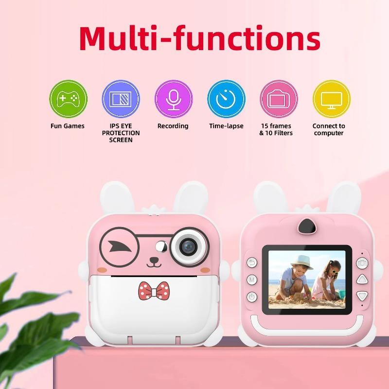 Children Instant Print Camera Toy 1080p HD Thermal Paper Photo Printing Camera Video Cameras Toys Outdoor Educational Toys