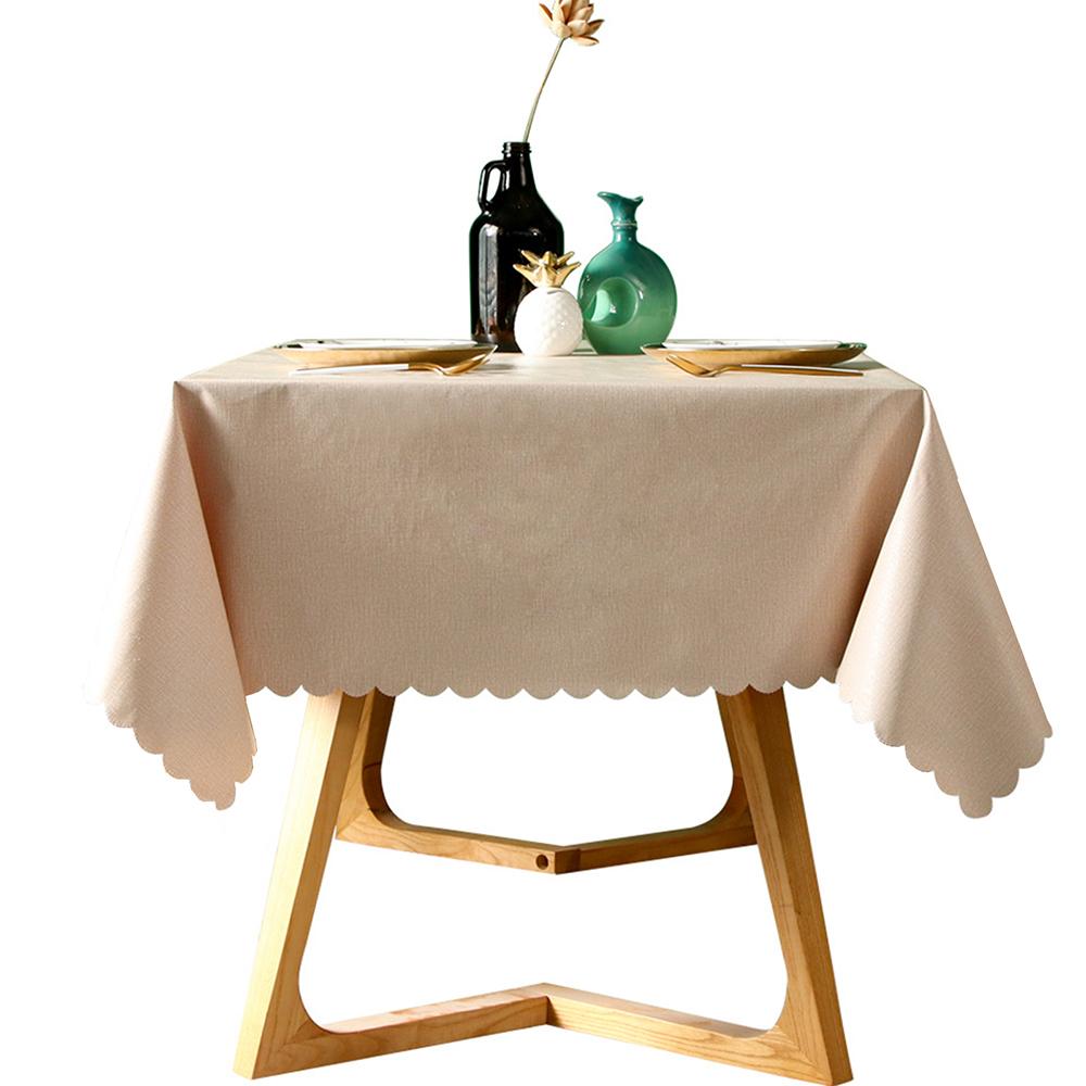 Pvc Tablecloth Kitchen Table Beige Decorative Waterproof Oil Proof Modern Fashion Rectangular Table Cover Tea Table Cloth