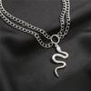 iF ME Gotický vícevrstvý řetízkový náhrdelník ve stříbrné barvě pro ženy Muži Náhrdelníky Punk Geometrické Srdce Lock Náhrdelníky Šperky Dárky