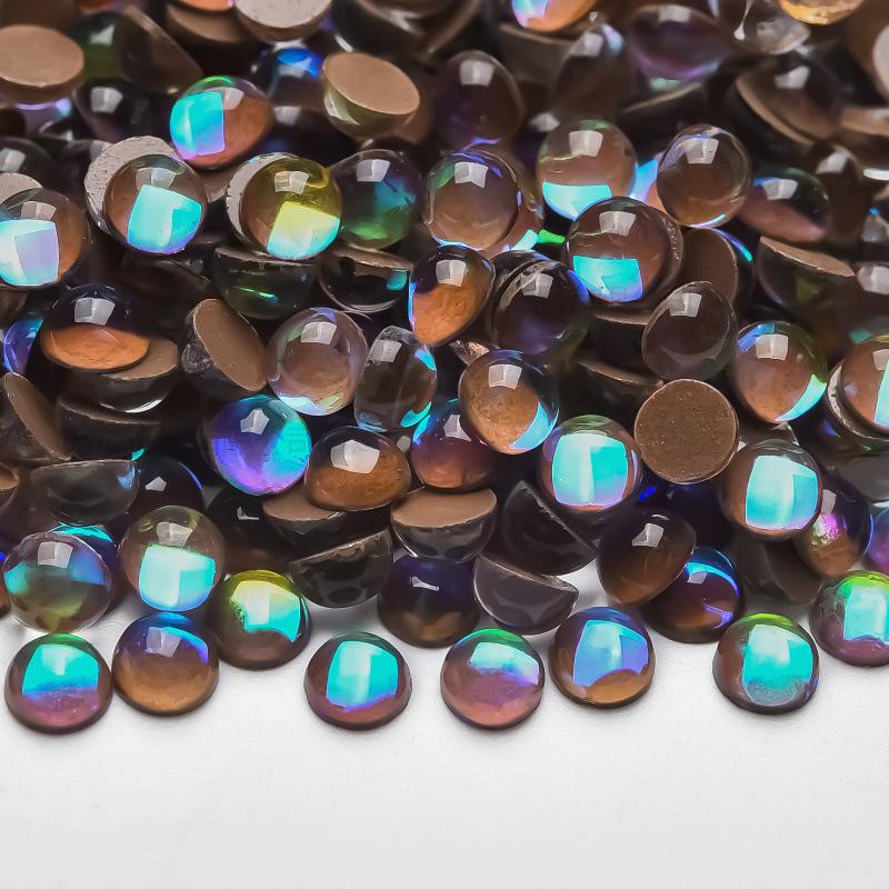 Crystal Glass Mocha Semicircular Pearl Nail Bead Diy Nail Art Man Fish Bead Beauty Mobile Phone Accessories