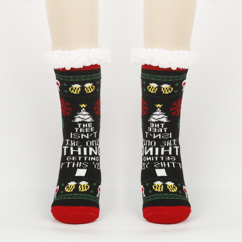 Women's Christmas Socks Floor Socks Snow Boots Thickened Fleece Home Sleep Socks Carpet Sock Covers