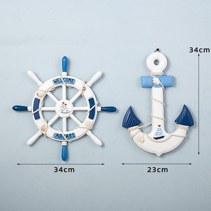 Creative Helmsman Anchor Wall Decoration Wooden Handicraft Set Wall Mounted Home Decor Items Ship Rudder Home Decoration