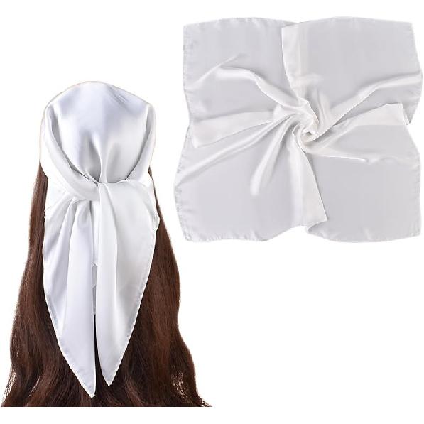 27.5 Inches Silk Head Scarf for Women Satin Hair Scarf Silk Wrap Neck Square Scarves Feeling Scarf Boho Headwear