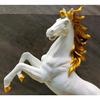 Decorative Horse Sculpture, White with Golden Mane and Tail, 33 Cm Home Decoration Office Table Gift.