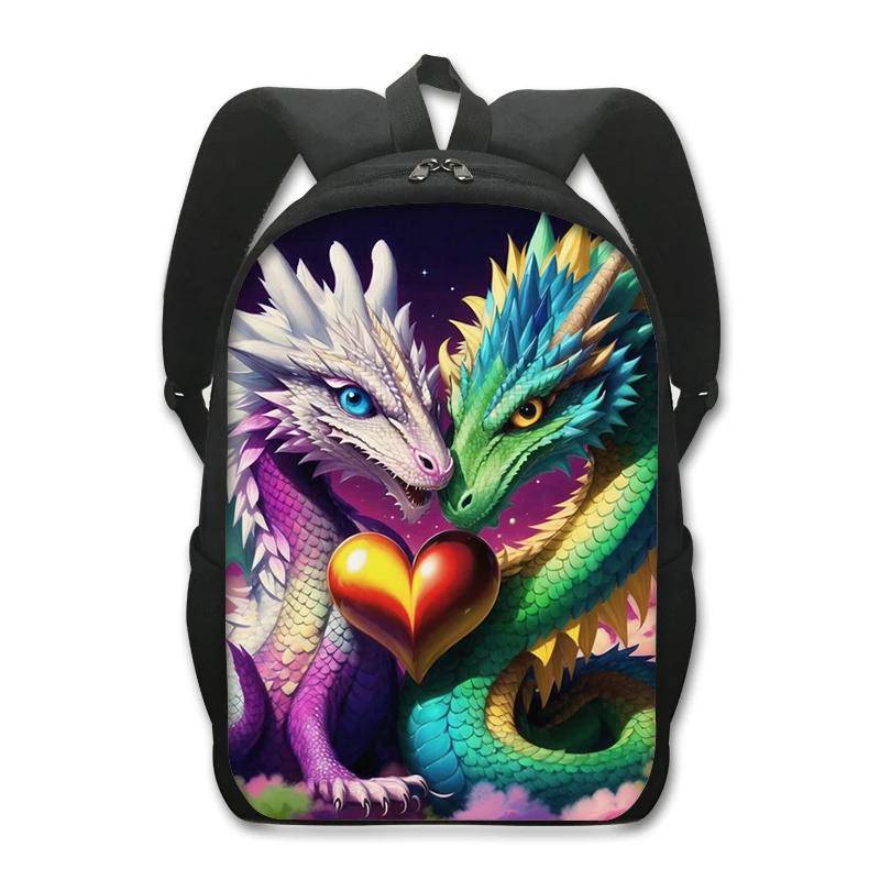 Fantasy Magic Dragon Print Backpack Cartoon Dragon Baby Student Schoolbags Women Men Laptop Rucksack Outdoor Travel Daypack