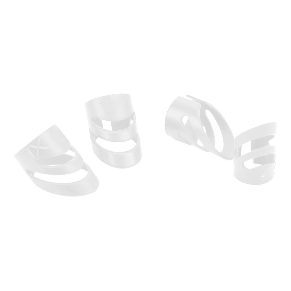 4 Stück Gitarren-Fingerpick Fingerspitzenschutz Instrument Zubehör Set Kit für Bass BanjoWeiß