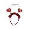 Delicate Banquet Party Hair Hoop with Heart Girls Valentines Headband with Tinsel Woman Teens Glitter Hair Accessory