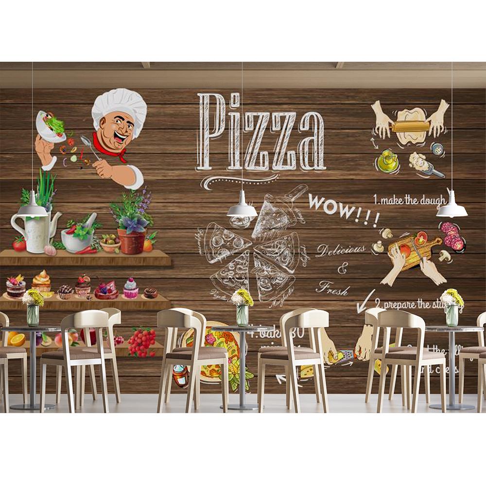 Pizza Wall Mural Restaurant Wallpaper For Fast Food Shop Pizza Posters Wallpaper 3d Pizza Mural