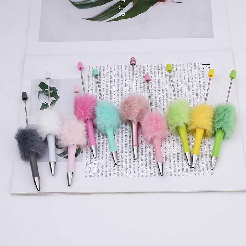 10Pcs Newest Colour Creative  Plush Ballpoint Pen Ballpoint Pen  DIY Ballpoint Pen Gift for Student Office Supplies
