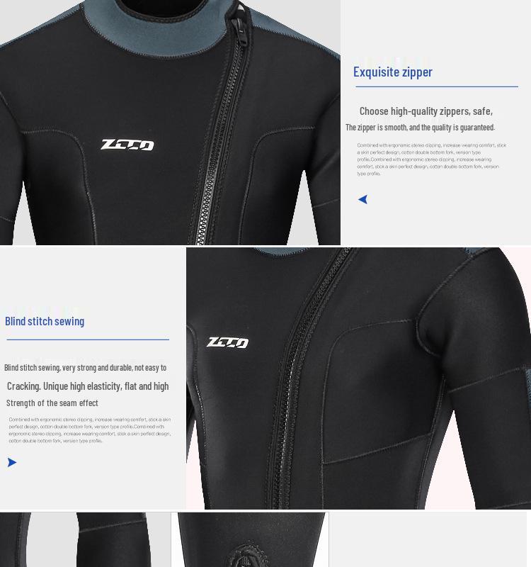 ZCCO 5mm Herren Ganzkörper-Neoprenanzug: Warmer Taucher-, Winterbade-, Surf-, Schnorchelanzug