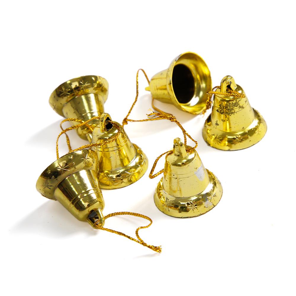 Golden Christmas Bell Ornament - 3CM Hanging Pendant for Tree Decoration