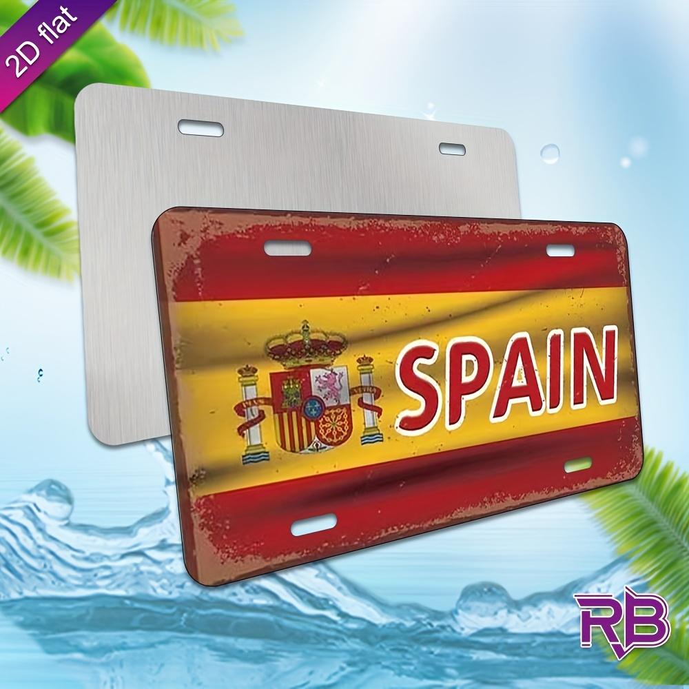 

D Flat pc Aluminum Metal Sign with UV Printed Spain Flag Design xcmxin WallMounted Decorative Plaque for Indo 15x30cm(5.9x7.8inch)