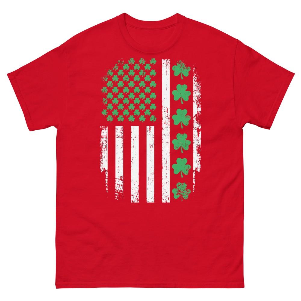 Us American Flag With Shamrocks For St Patricks Day Tshirt S