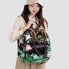 Women's Tropical Floral Nylon Backpack - Lightweight Multi-way Shoulder Bag for Travel & Daily Use
