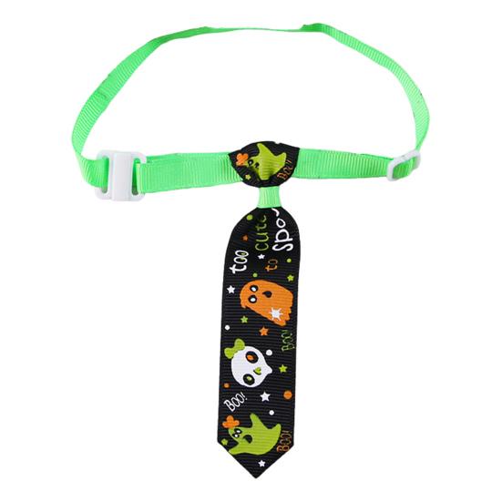Halloween Dog Tie Collar Pets Pumpkin Ghost Necktie Adjustable Necktie Collar for Cat Doggy Festive Holiday Dress-up Accessories