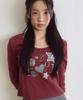 Loginaenloji Mixed Motif Printed Rnr Long Sleeve Burgundy