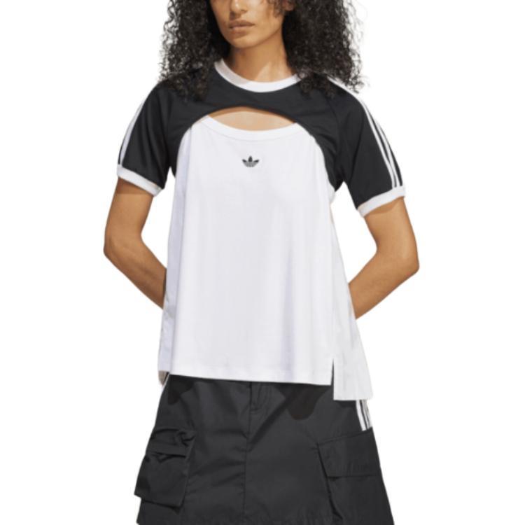 (WMNS) adidas Originals R3CD Cali T-Shirt Asia Sizing 'Black White' Women's JZ6784