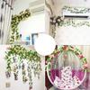 Elegant 69-head White Rose Artificial Vine For Wedding And Home Decoration