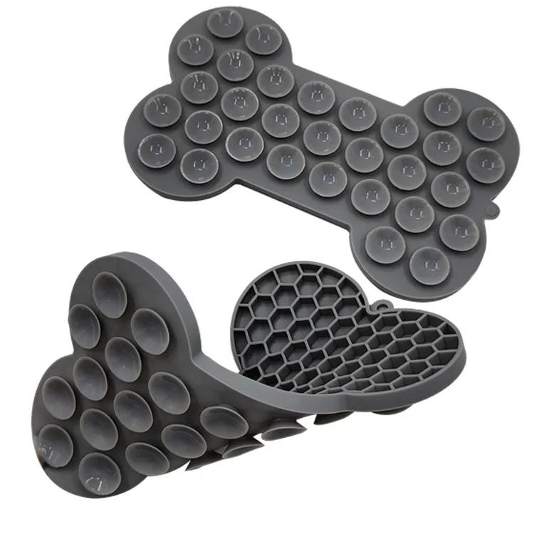 Nice Bones Silicone Dog Lick Mat For Dogs Pet Slow Food Plate Dog Bathing Distraction Pet Sucker Food Training Pet Feeder Supplies