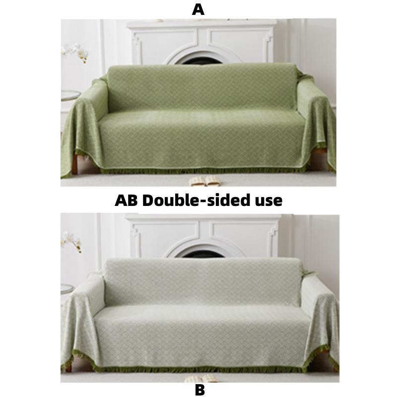 Cotton and Linen Sofa Blanket, Double-Sided Sofa Cover Cloth, Household Sofa Towel, Cushion Protector, 1, 2, 3, 4 Seater