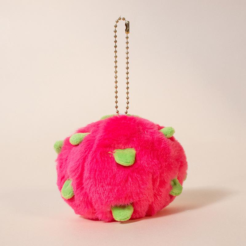 Fruit Plush Toy Keychain - Persimmon, Apple, Banana Backpack Accessory