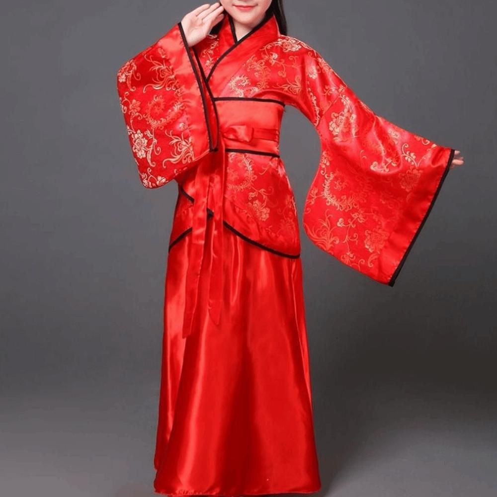Silk Robe Hanfu Dress Ethnic Chinese Traditional Clothes Fashion Chinese Style Clothes Girls