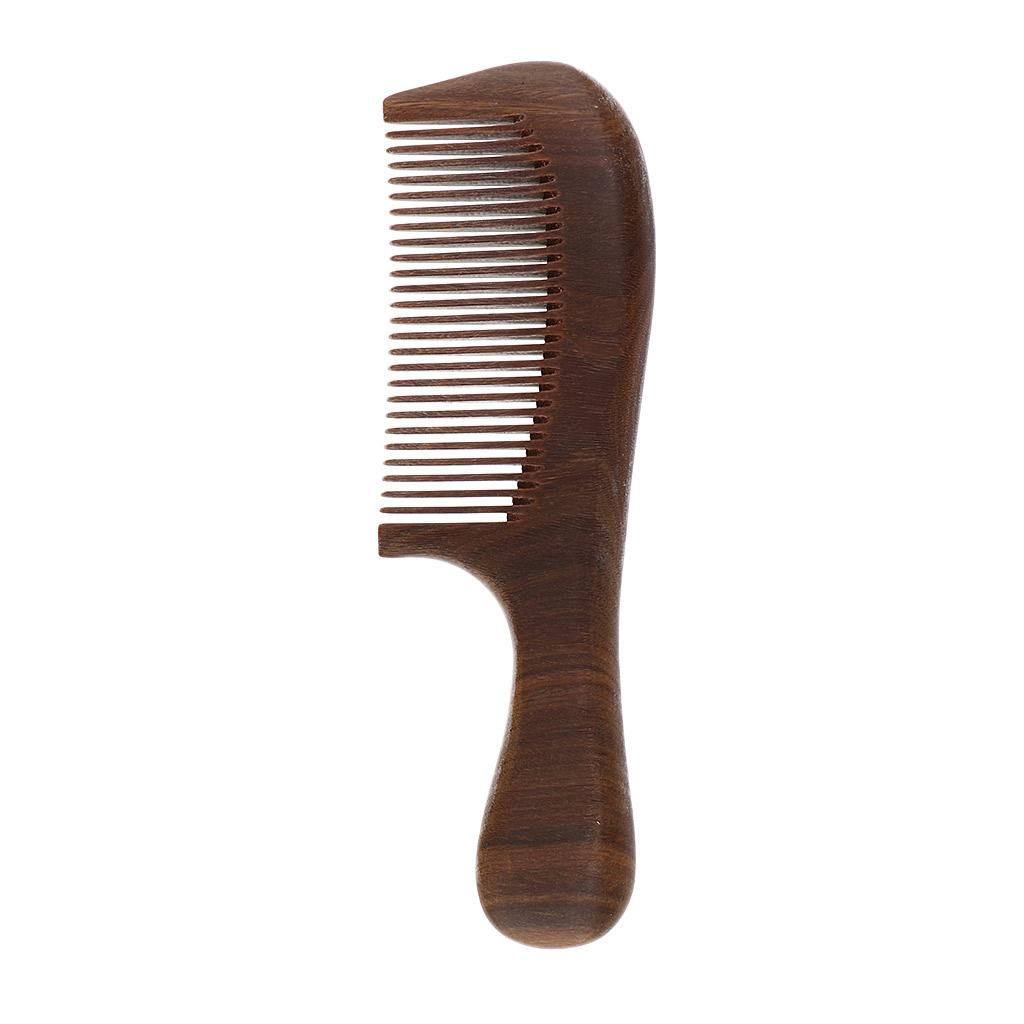 Handmade Green Sandalwood Fine Tooth Comb Massage Detangling Hair Brush B