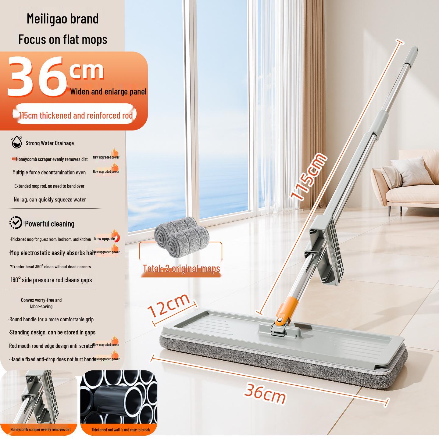 

Dual-Use Flat Mop 2025: Wet/Dry Hands-Free Cleaning
