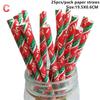 New 25pcs Disposable Christmas Paper Straws Snowflake Tree Drinking Straw Merry Christmas Decorations New Year Party Supplies