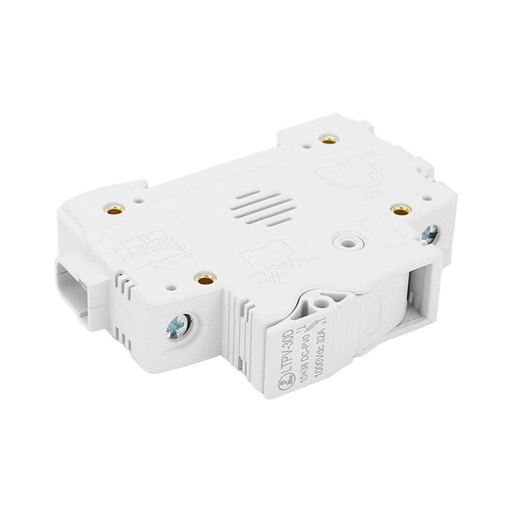 DC Fuse Holder 1P 32A DIN Rail Mounted Flame Retardant PV Fuses Base with 20A 10x38mm Fuse 1000VDC