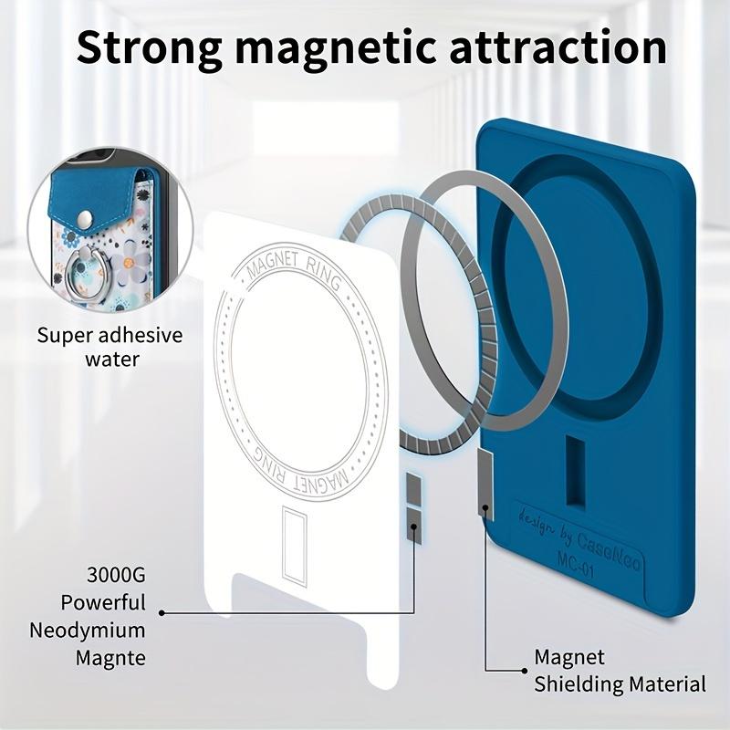 Magnetischer Handy-Kartenhalter Ring Faux-Leder Geldbörse Tasche Multi-Kartenkapazität Sicherer Halt und Ständerfunktion Für Magsafe Tasche