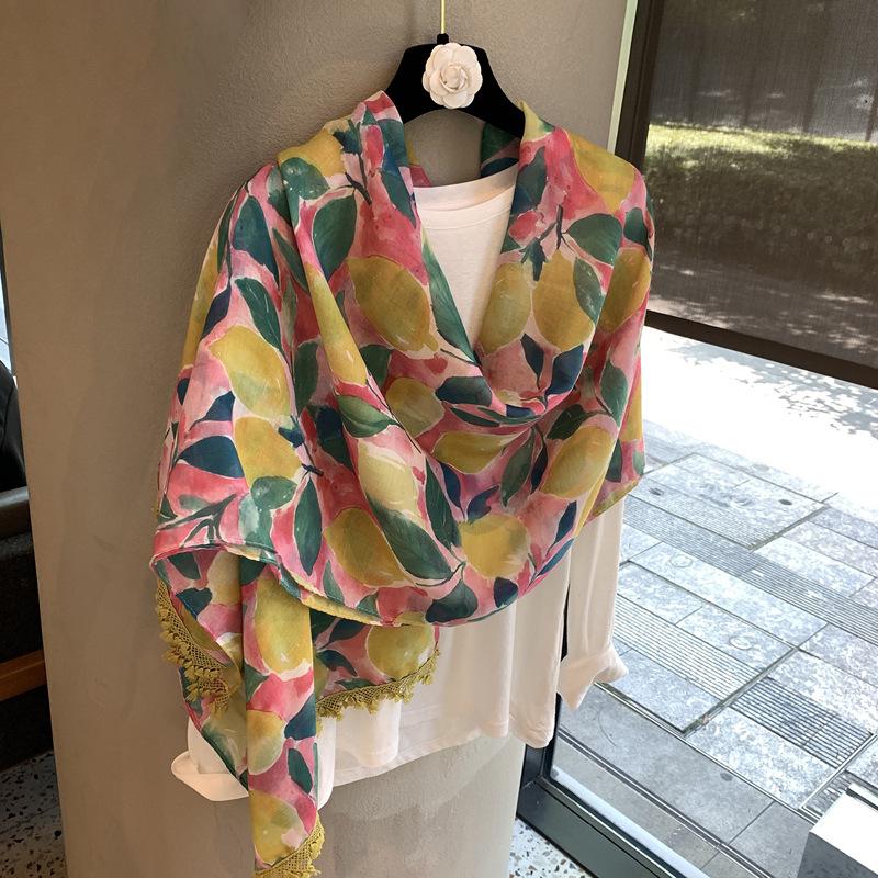 National Style Encryption Bali Yarn Scarf Women'S Cloak Literary Shawl Premium Versatile Travel Sunscreen Silk Shawl