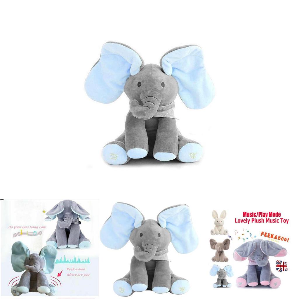 Elephant Peekaboo Plush Toy Singing Stuffed Animated Kids Doll Soft Toy Gift