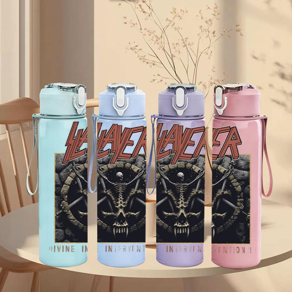 1PC Dark Horror Skull Gothic Retro Print 750ml Portable Sports Water Bottle Leakproof Gym Outdoor Travel Drink Cup