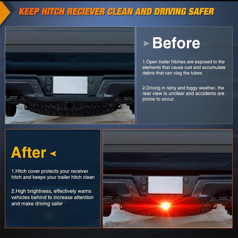 1pc Car taillight Trailer Truck Hitch Towing Receiver Cover Red 15-LED LED Tail/Brake Light For Truck SUV Trailer Brake Light
