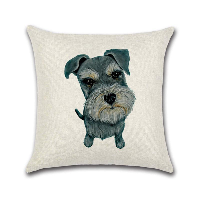 

Linen Dog Cotton Decor Throw Pillow Case Sofa Cushion Cover Pillowcases Car R