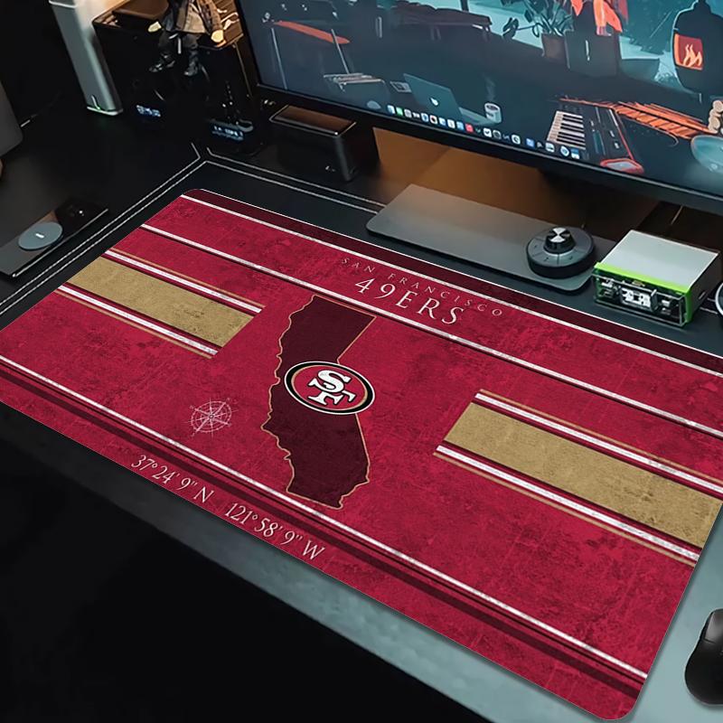 San Francisco 49Ers Mouse Pad Large Gaming Table Cushion Nonslip Laptop Tablet Big Mousepad Xxl Mat Mini Pc Playmat With Lock Edge