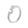 ZHUKOU gold plated zircon 16 Arabic letters silver adjustable ring : VJ632B1