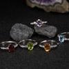Premium Sense Does Not Fade S925 Sterling Silver Natural Colored Treasure Ring Light Luxury Open Ring Ring Women