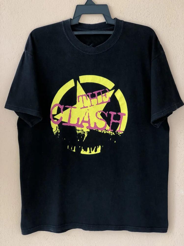 Vtg  THE CLASH Punk Rock Band Cotton Black All Size Shirt For Men SE255 Unisex T-Shirt L